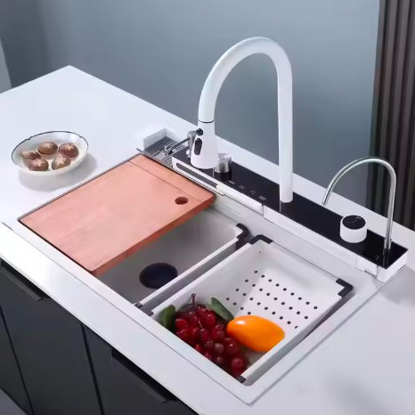 Wastafel Air Terjun Tampilan Digital Multifungsi