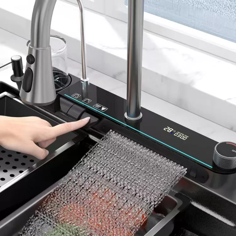 Faucet Tampilan Digital Cerdas Stainless Steel dengan Kontrol Suhu